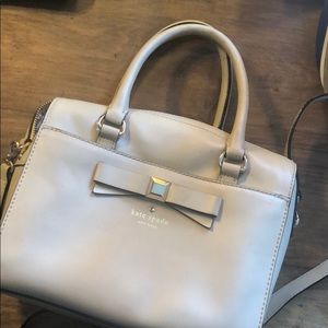 Neutral Kate Spade dome purse satchel with strap